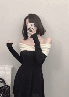 왕리본 오프숄더- mini dress
